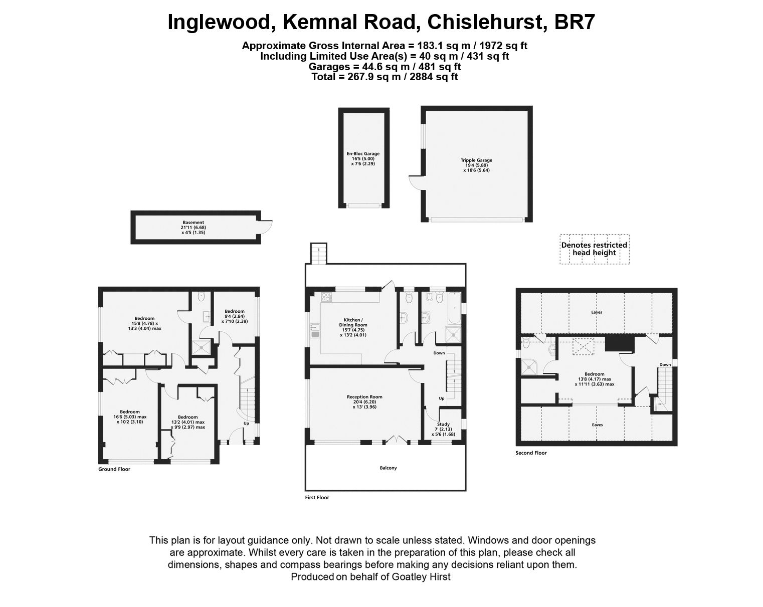 Floorplans For Kemnal Road, Chislehurst, BR7