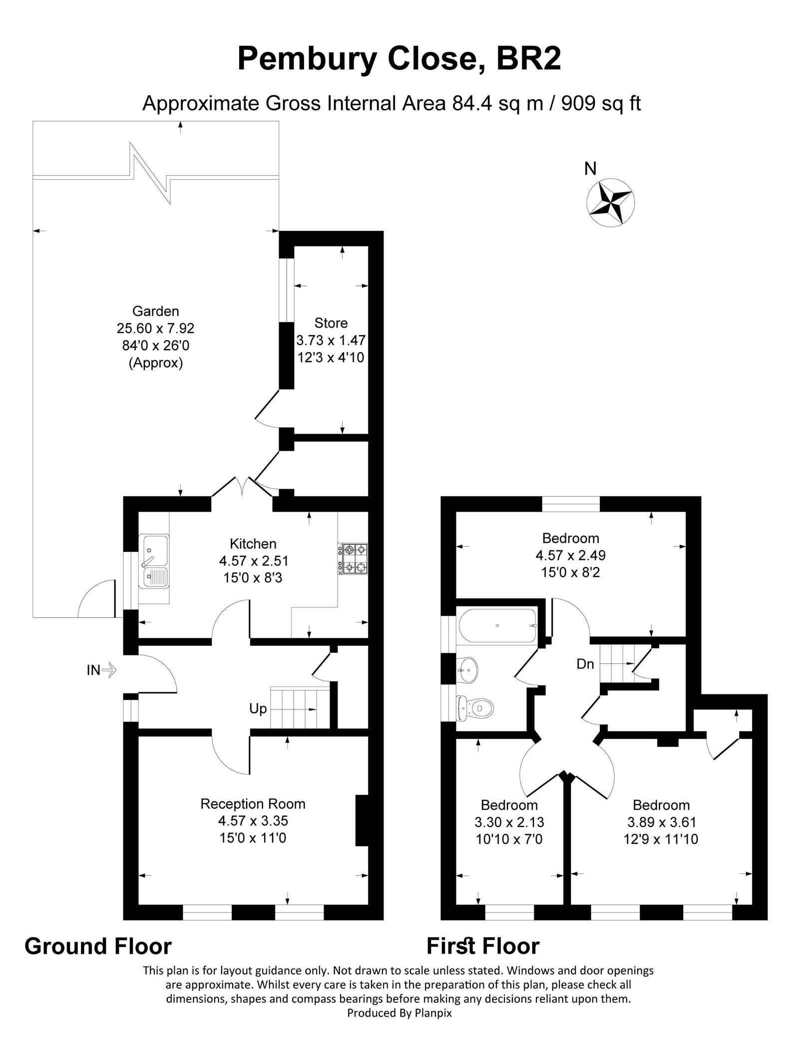 Floorplans For Pembury Close, Bromley, BR2 7PS