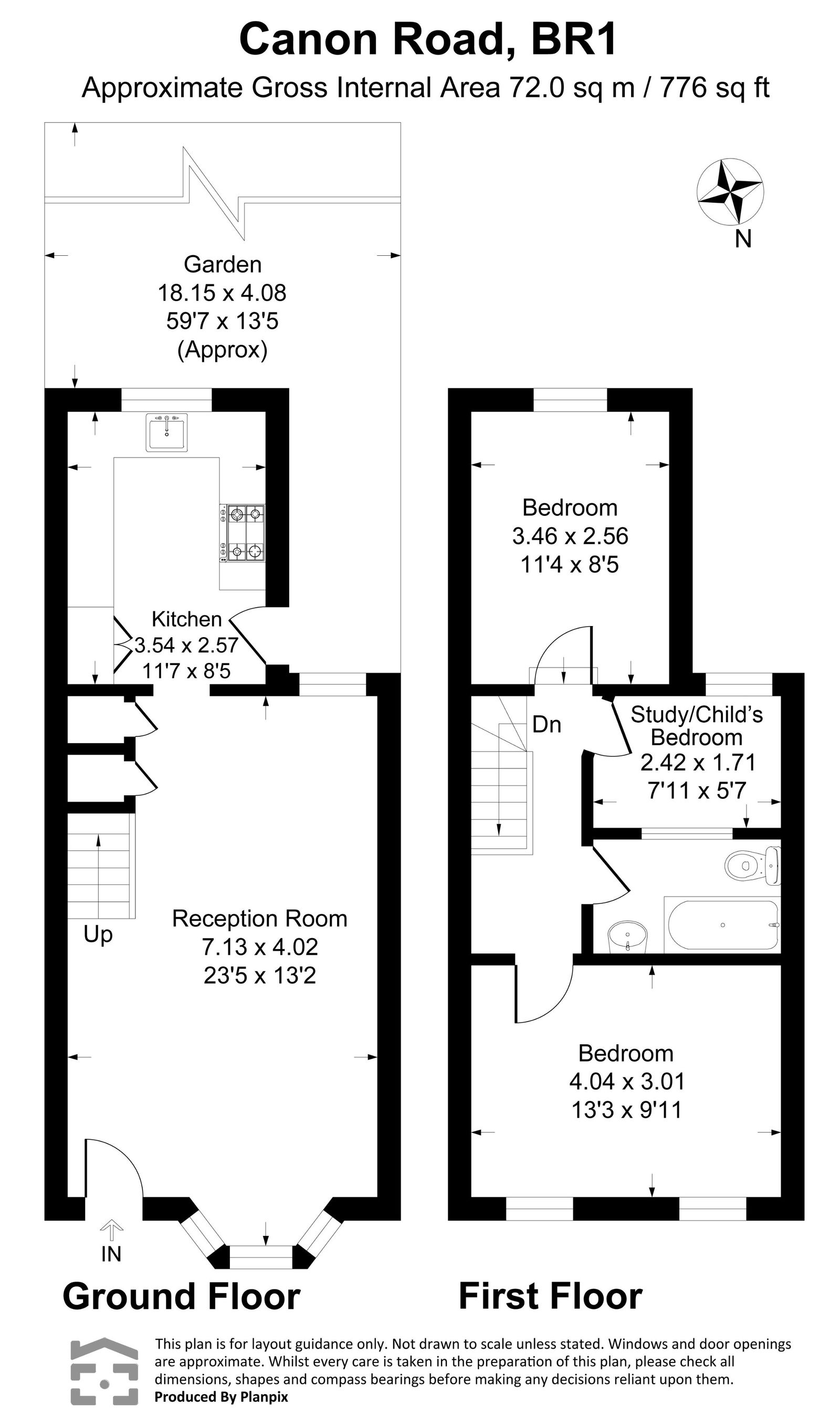 Floorplans For Canon Road, Bickley