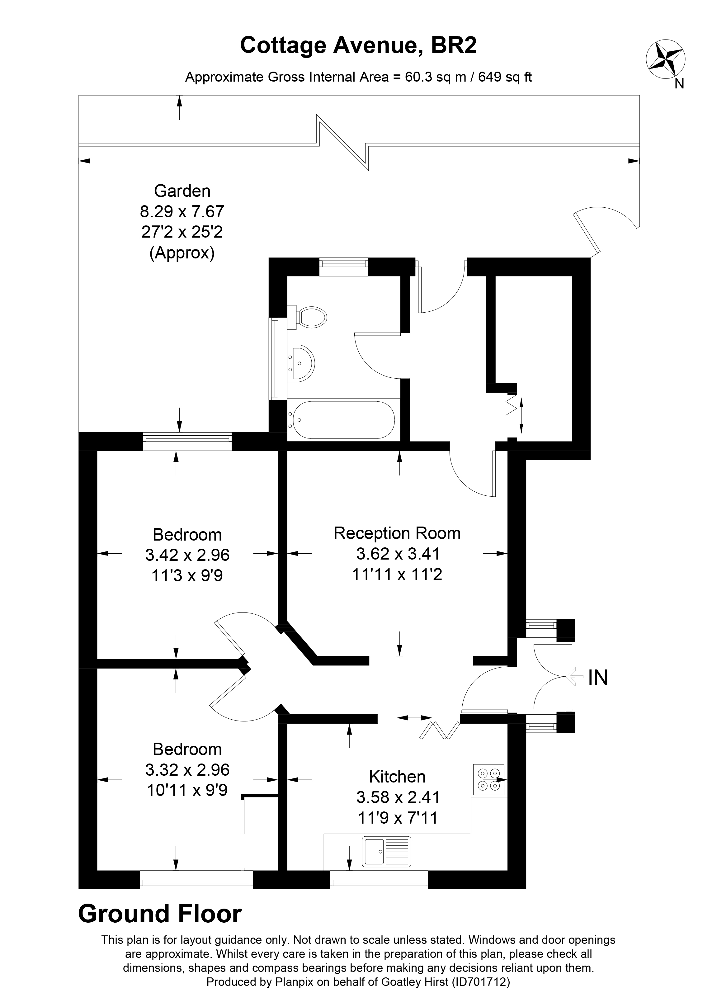 Floorplans For Cottage Avenue, Bromley, Kent