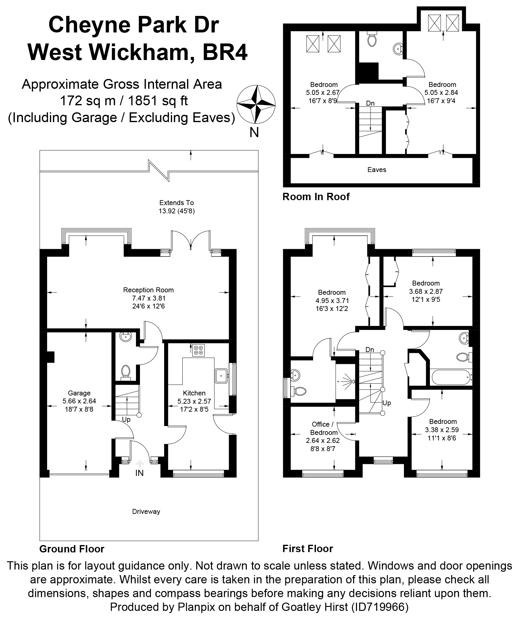 Floorplans For Cheyne Park Drive, West Wickham, Kent