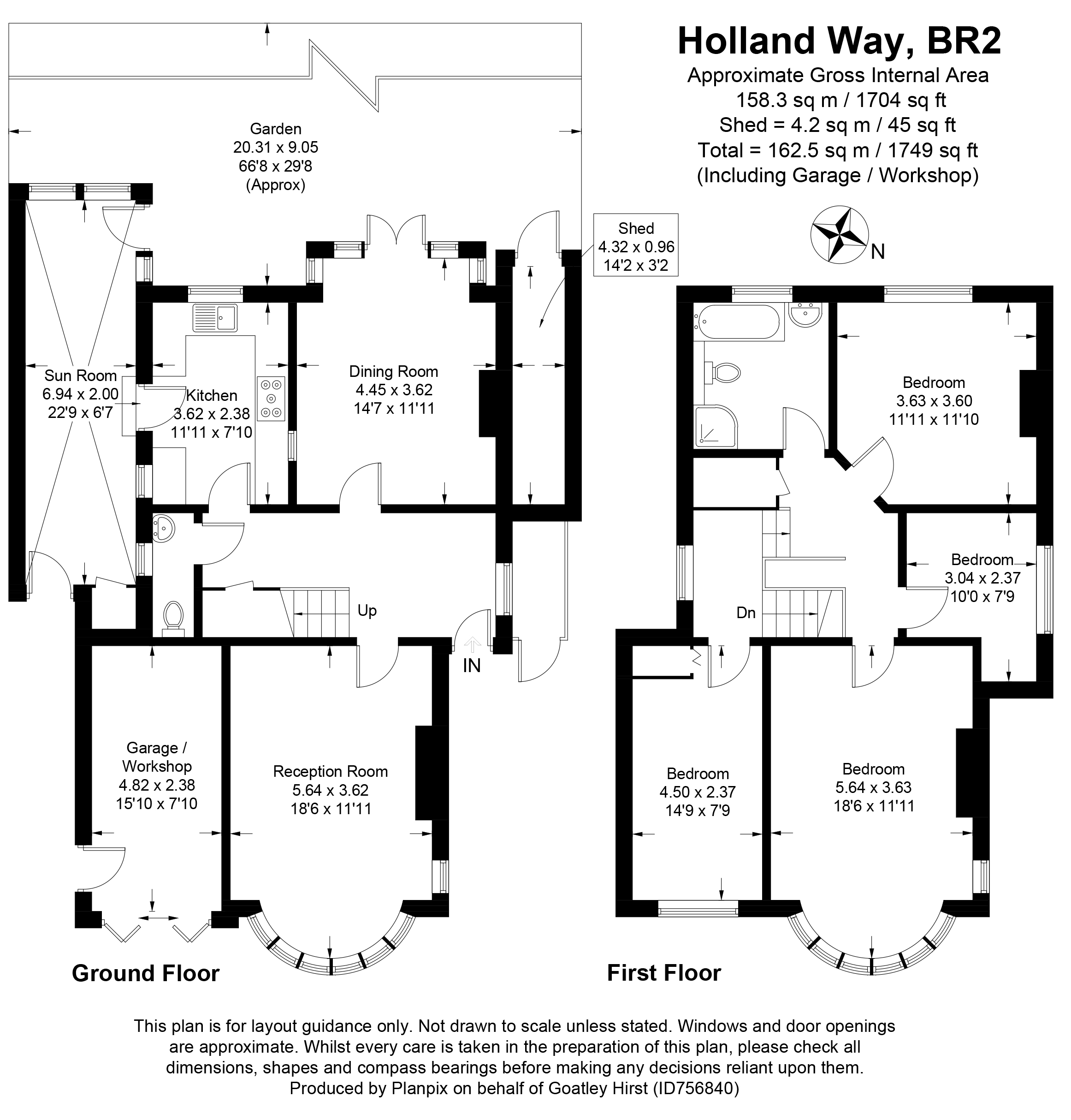 Floorplans For Holland Way, Bromley, Kent
