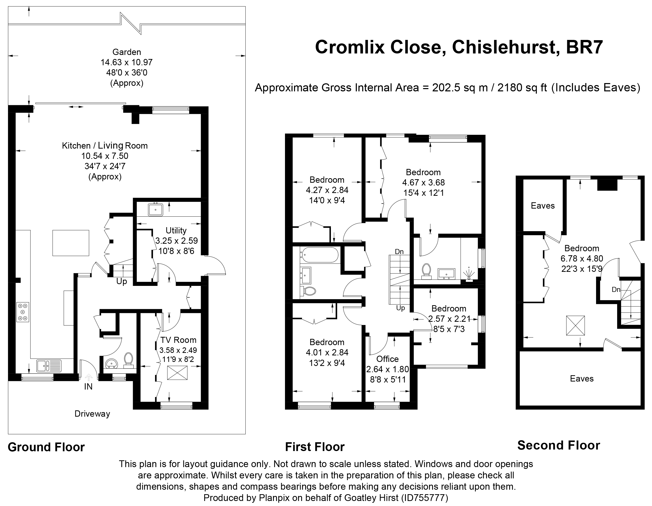 Floorplans For Cromlix Close, Chislehurst, Kent