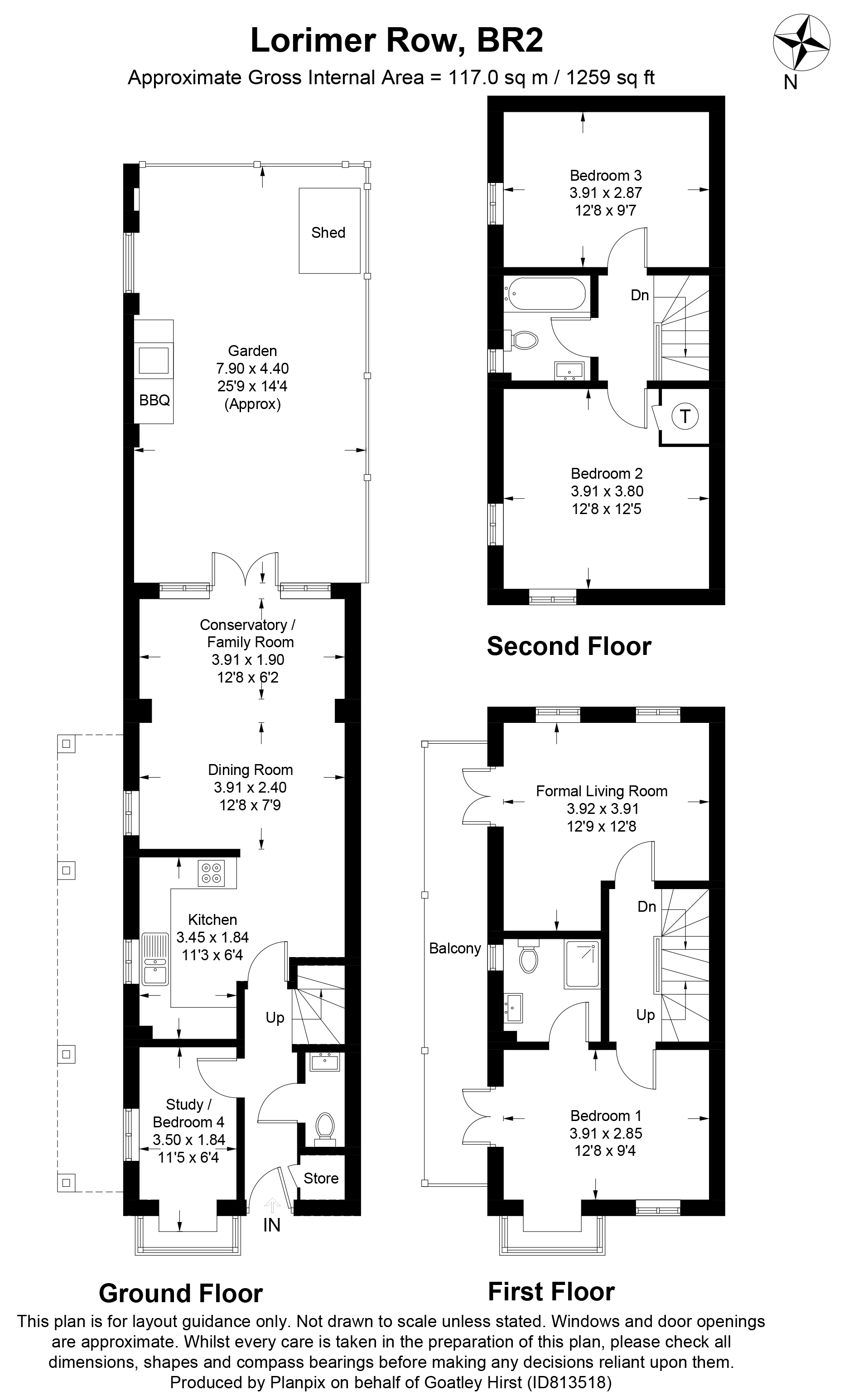 Floorplans For Lorimer Row, Bromley, Kent