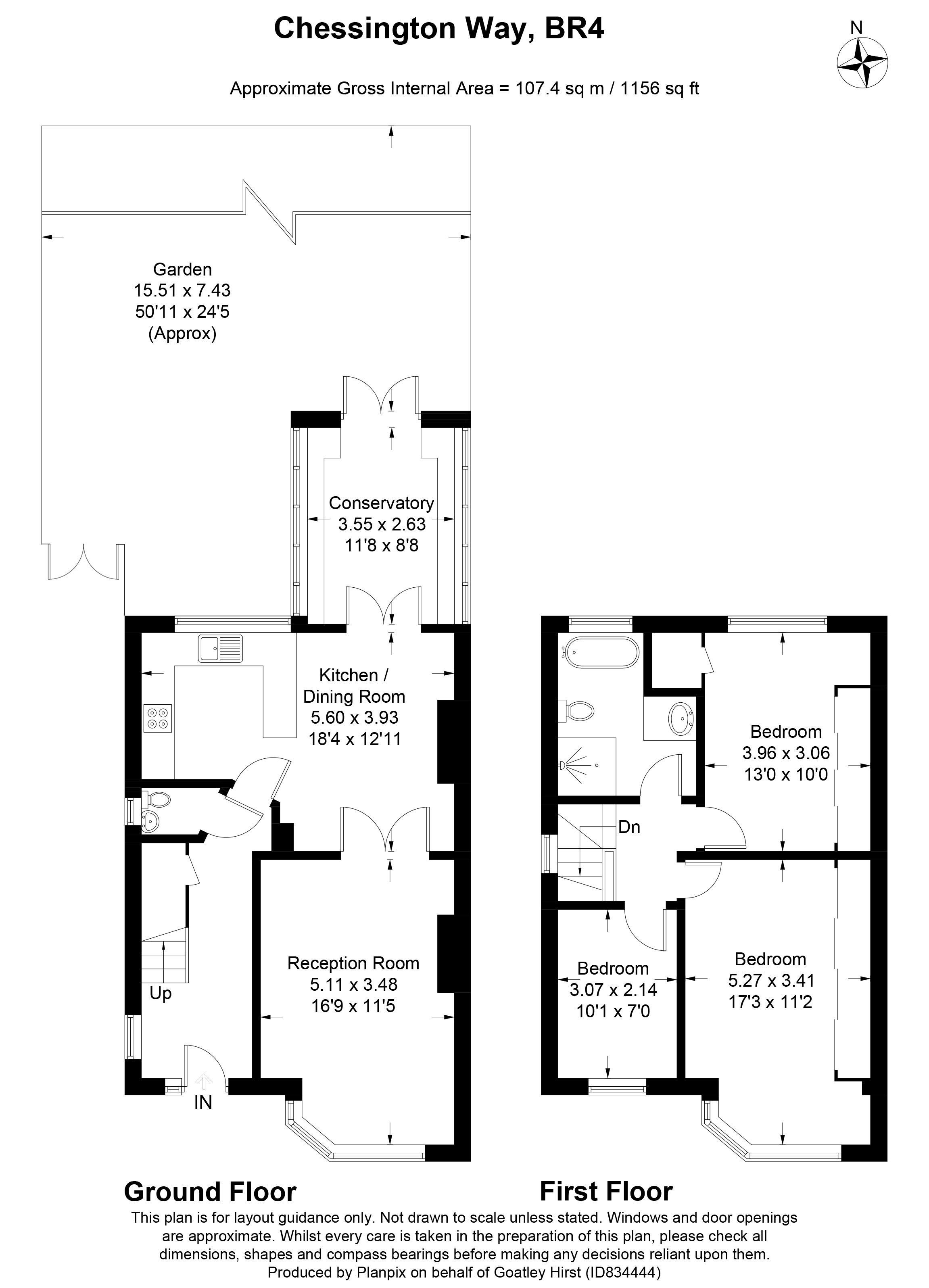 Floorplans For Chessington Way, West Wickham, Kent