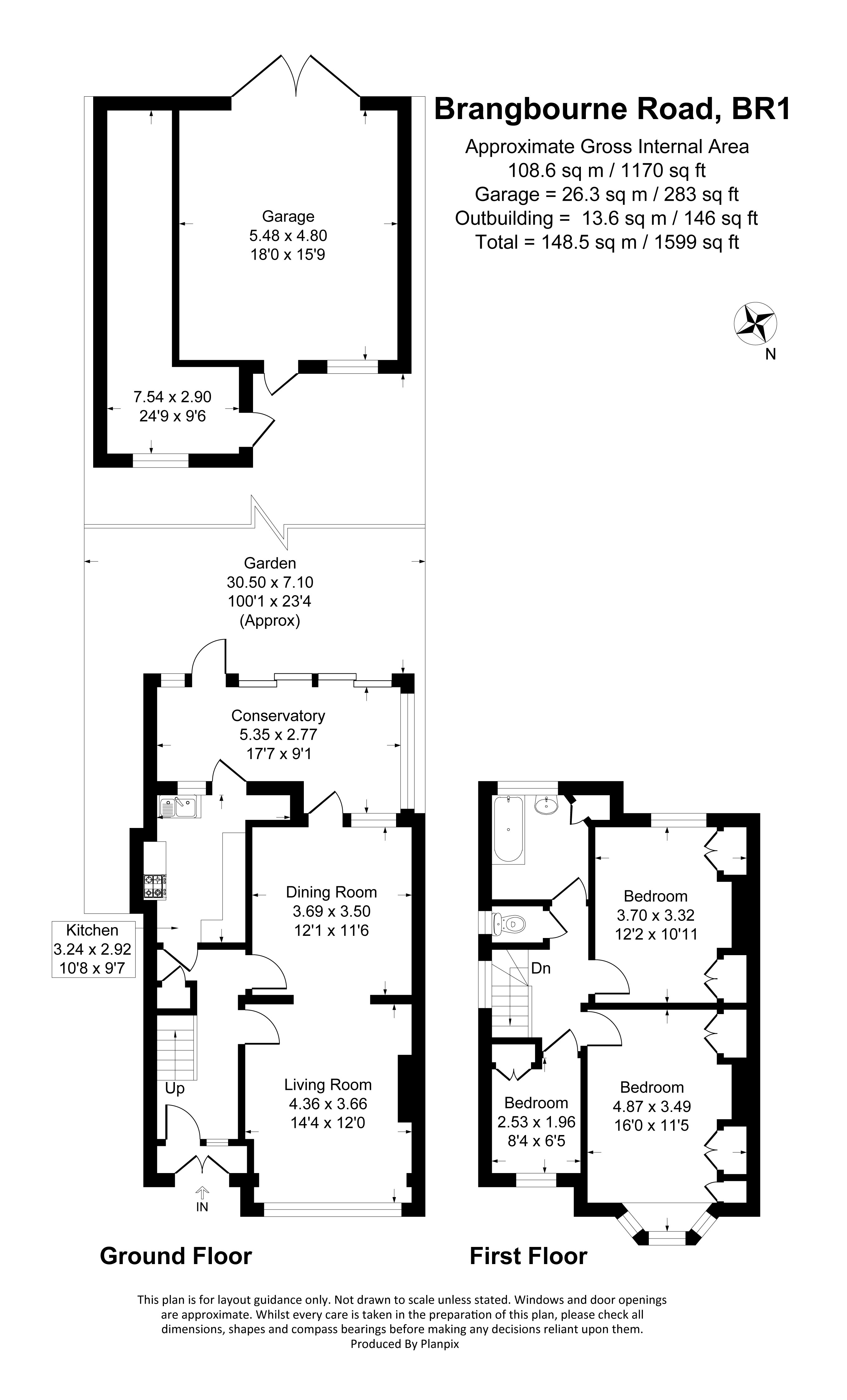 Floorplans For Brangbourne Road, Bromley, BR1