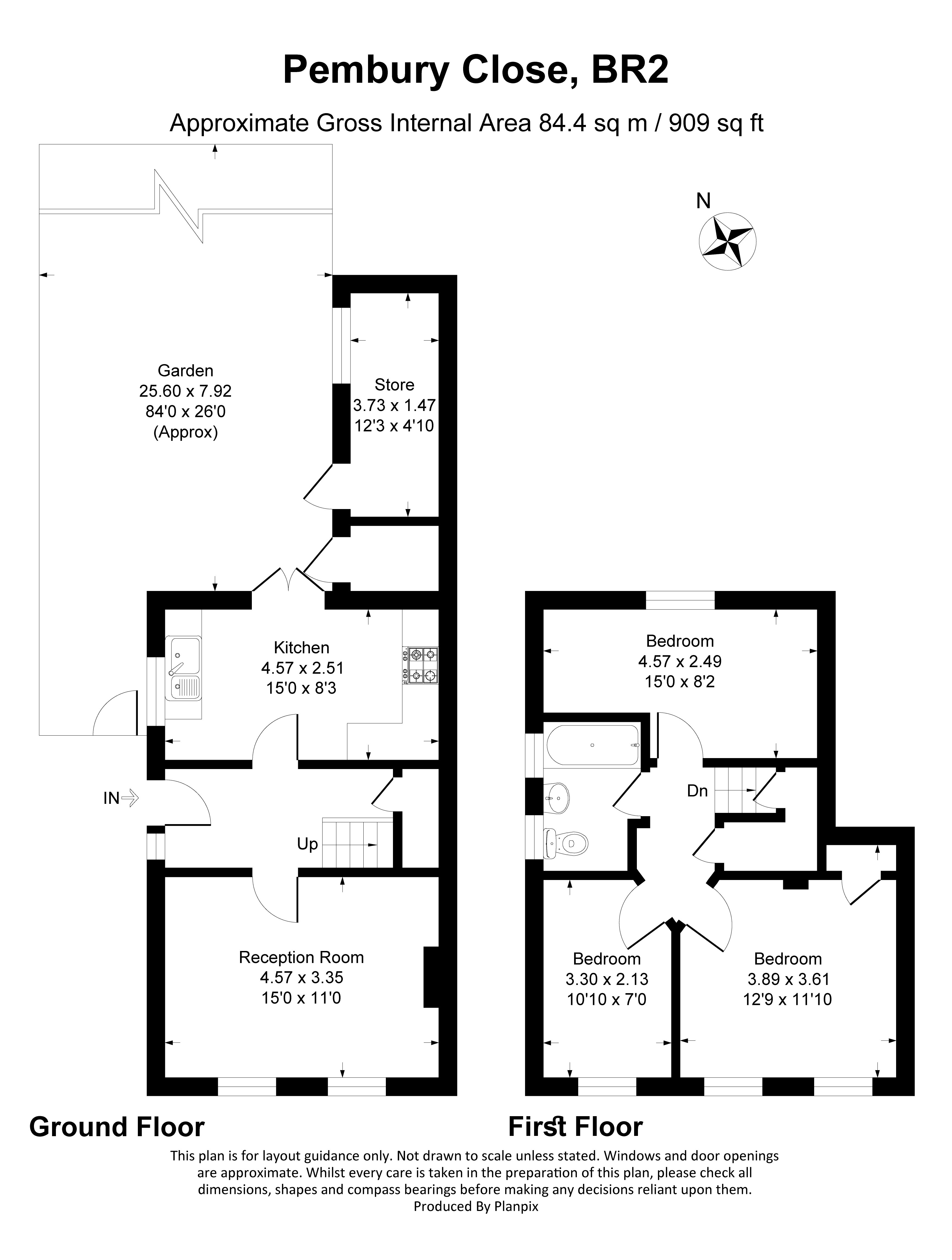 Floorplans For Pembury Close, Bromley, BR2