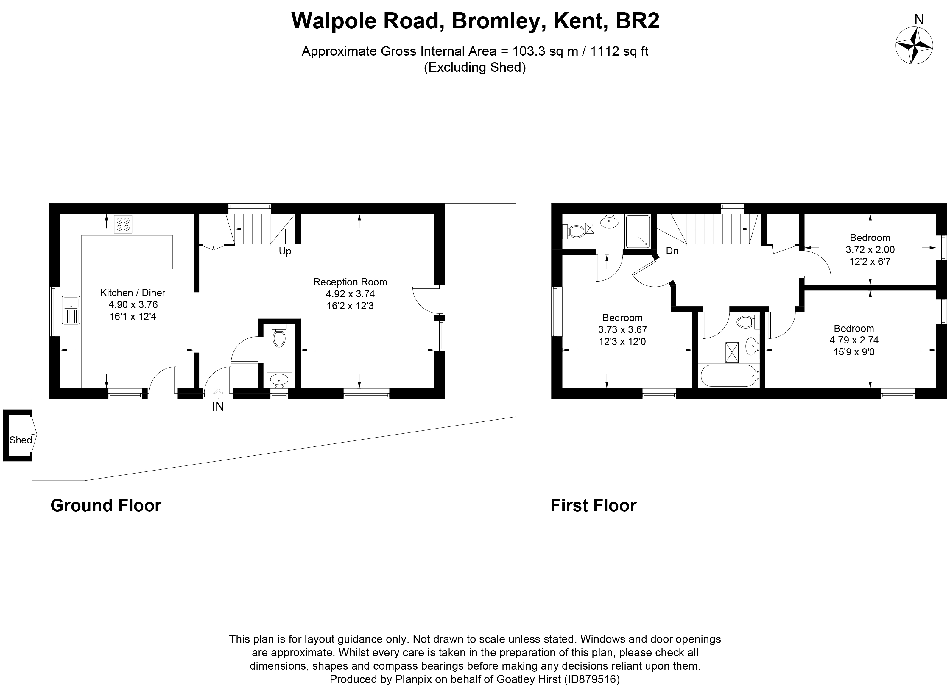 Floorplans For Walpole Road, Bromley, BR2